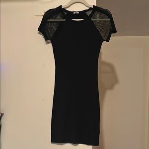 Garage Black Bodycon Mini Dress with Raglan Sleeves